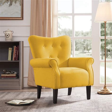 Amazonsmile Belleze Modern Accent Chair Roll Arm Linen Living Room