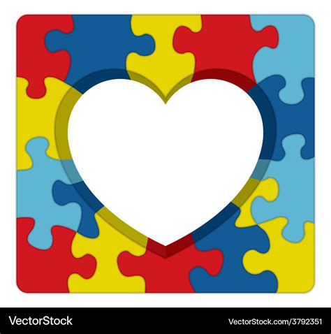 Autism Awareness Heart Puzzle Royalty Free Vector Image
