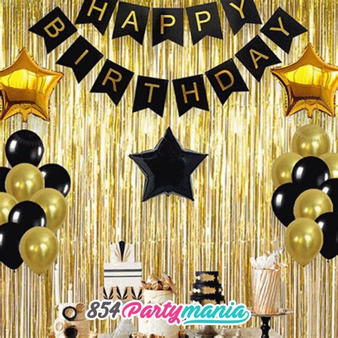 Happy Birthday Banner With Gold Print 12pcs Min 854partymania