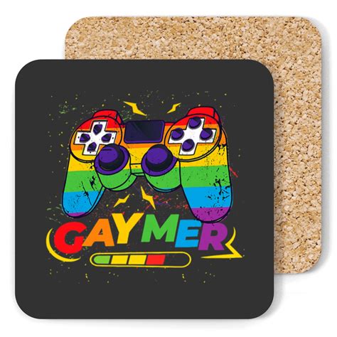 Lgbt Pride Gaymer Lgbt Pride Gay 80s Gamer Rainbow Controller Coasters