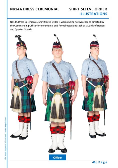 Scots No14a Dress Ceremonial Shirt Sleeve Order Officer British