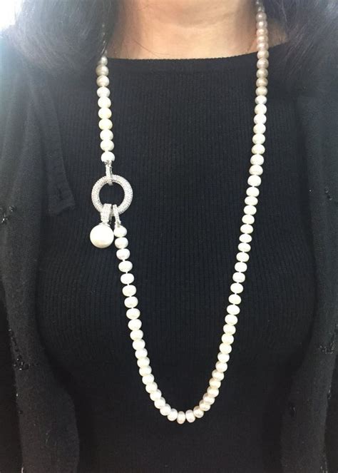 Lange Perlenkette Mm S Wasser Perlenkette Elfenbein Perlenkette In With Images