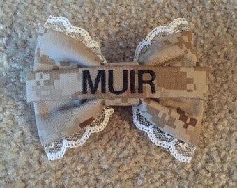 Items Similar To USMC Hair Bow In MARPAT Desert And Woodlands US Marines Nametape Option On Etsy