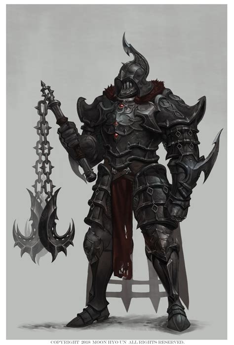 Heavy Armor Hyoun Moon Fantasy Character Design Concept Art Characters Armor Concept