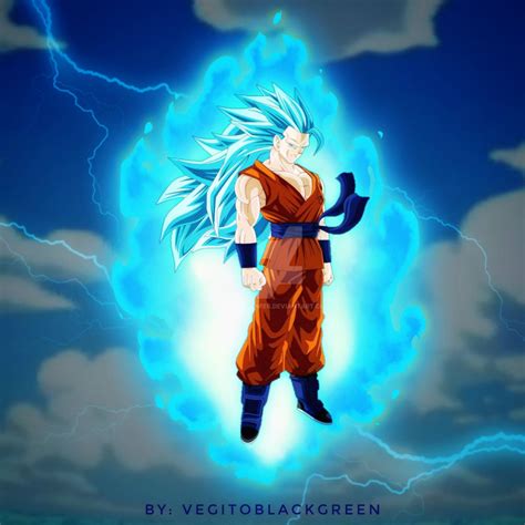 Super Saiyan Blue 3 Goku With Aura By Vegitoblackgreen On Deviantart