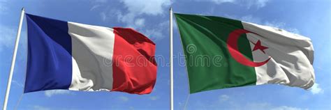 France Algeria Relations France And Algeria Flags Together Stock