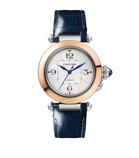 Cartier Rose Gold And Steel Pasha De Cartier Watch 35mm Harrods Uk