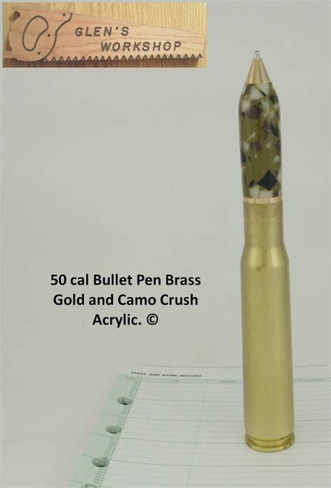 50 Cal Bullet Pen Handmade Cartridge Pen Cross Pen Brass Etsy