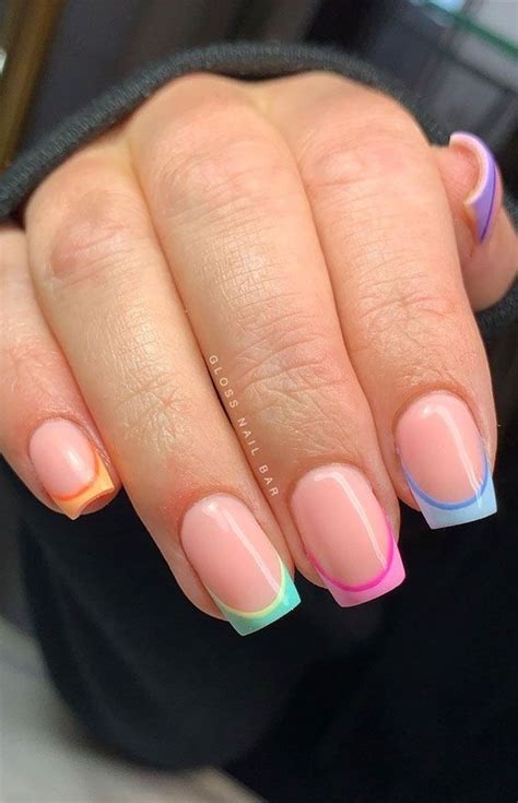 Best Summer Nails 2021 To Rock Your Look Natural Nails With Builder Gel French Tips Bright