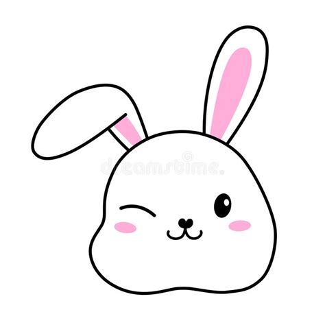 Cute Smiling Rabbit Head Stock Vector Illustration Of Happy 241206743