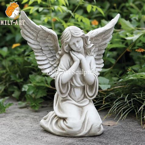 Beautiful Marble Kneeling Angel Garden Statue Factory Supplier Mlms 161