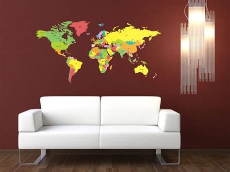 Countries Of The World Map Wall Sticker World Map Wall Art World Map