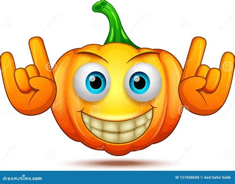 Cute Funny Crazy Pumpkin Characters Halloween Cartoon Emoticon Stock