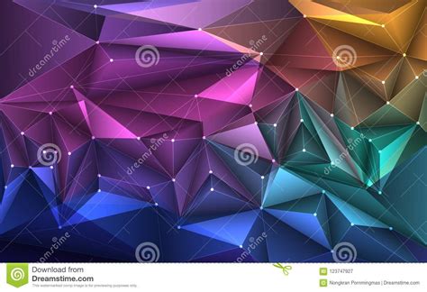 Vector 3d Illustration Geometric Polygon Linetriangle Pattern Stock