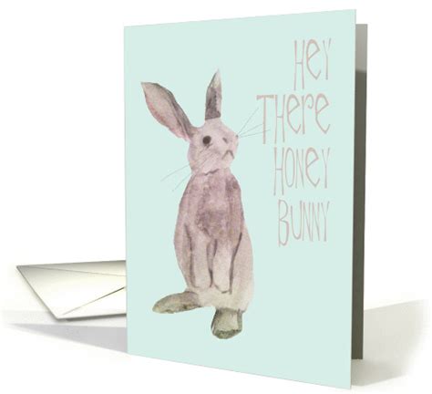 Bunny Rabbit Honey Bunny Happy Easter Birthday Card 1020621