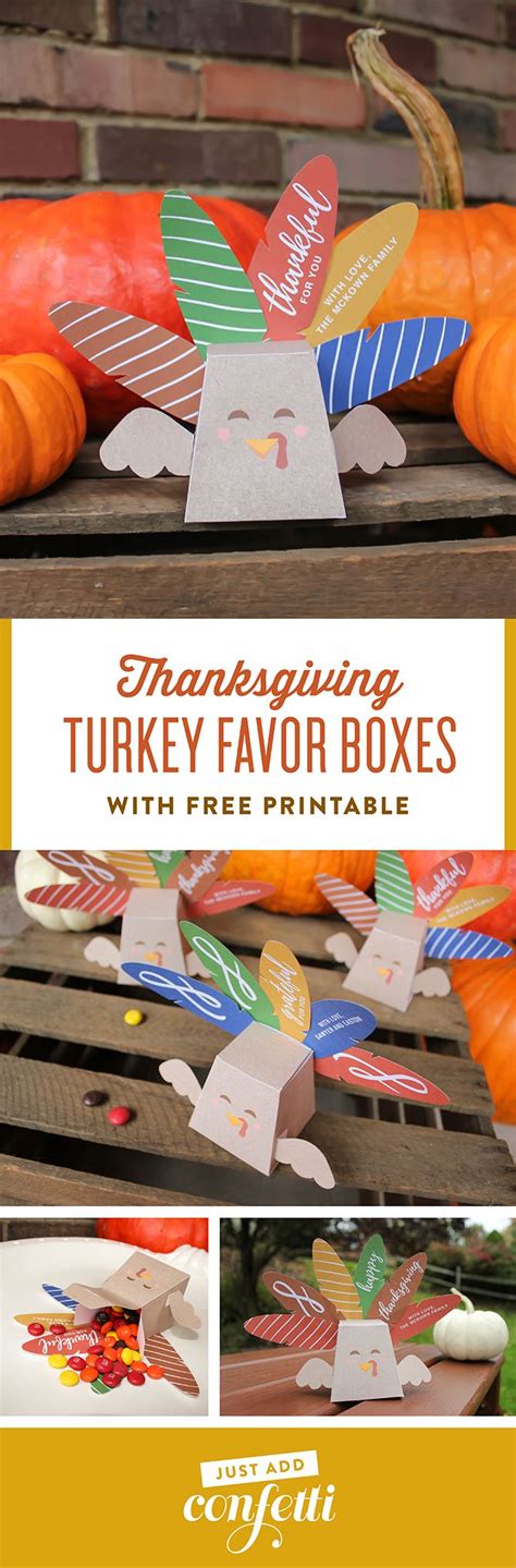 Maybe you would like to learn more about one of these? Turkey Favor Box Free Printable | Thanksgiving gifts diy ...