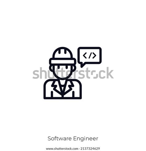 Software Engineer Icon Outline Style Icon Stock Vector Royalty Free
