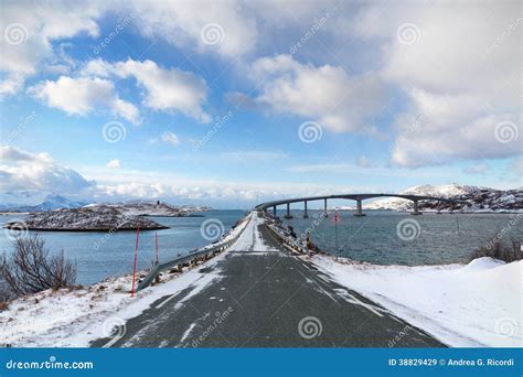 Cantilever Bridge In Arctic Norway Stock Photo Image 38829429
