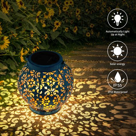 Allomn Solar Lantern Outdoor Waterproof Garden Led Solar Light