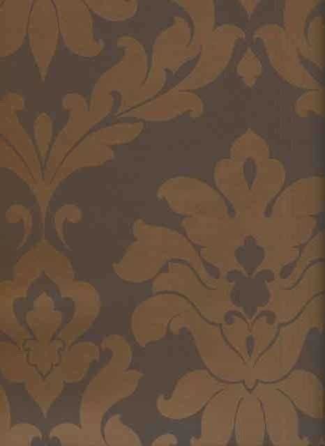 Vg26228 Brown Damask Tone On Tone Wallpaper Traditional Wallpaper