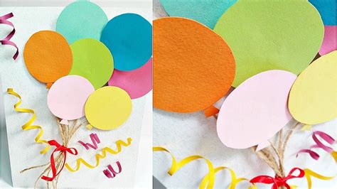 Handmade Balloon Birthday Card Paper And Party Supplies Greeting Cards