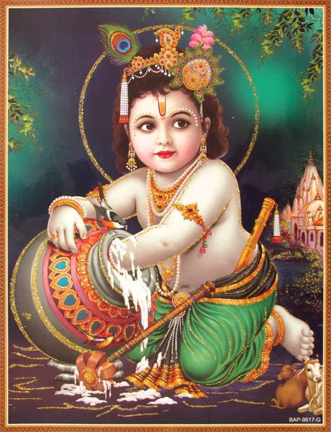 Shri Krishna Poster, Baal Krishna Poster, Nandlal Poster, Baby Krishna Poster, Indian Religious ...