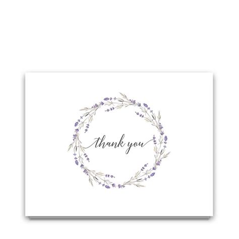 Watercolor Floral Wreath Thank You Cards Paper Greeting Cards