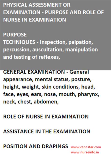 Physical Assessment Or Examination Purpose Role Of Nurse And