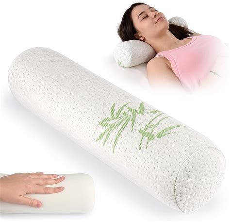 Healthex Cervical Neck Roll Pillow Memory Foam Pillow Cylinder Round Pillow Neck Pillows For