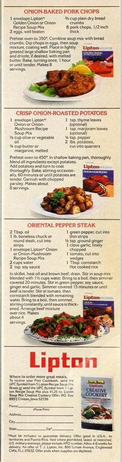 Pork chops and onion rice bake. 3 Lipton Soup Mix Recipes