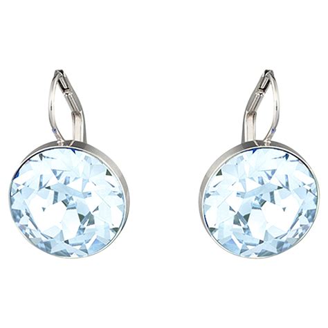 Swarovski Tanzanite Moonlight Crystal Bella Pierced Drop Earrings Rhodium 5030703 Dxg