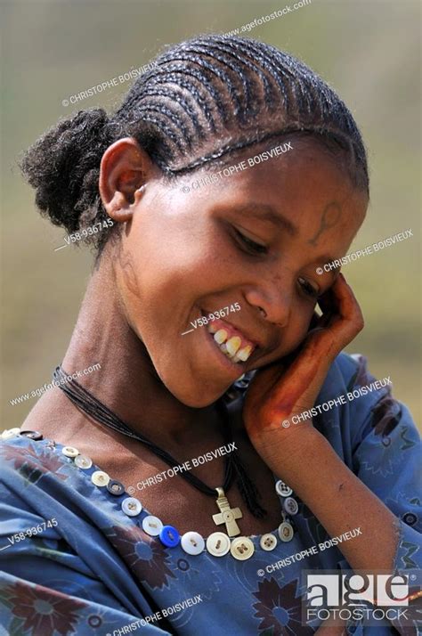 Cheerful Amhara Girl Lalibela Region Ethiopia Stock Photo Picture