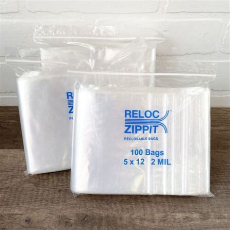Reloc Zippit Bag 5 X 12 2mil Clear Poly Reclosable Zip Seal Lock 300