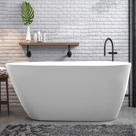 Buy Vanity Art 59 X 30 Inches Freestanding White Acrylic Bathtub Modern