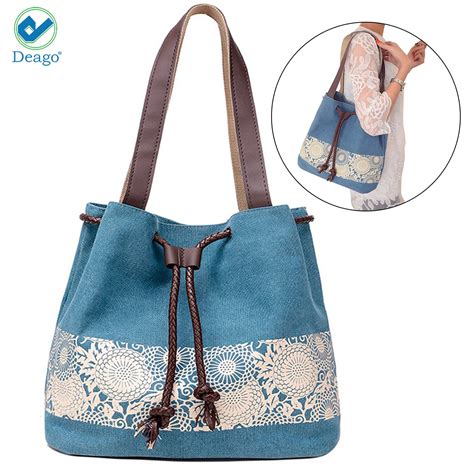 Deago Womens Casual Canvas Tote Bags Shoulder Handbag Travel Purses