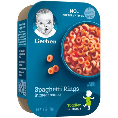 Gerber Toddler Spaghetti Rings In A Meat Sauce Baby Meals 6oz 6 Oz