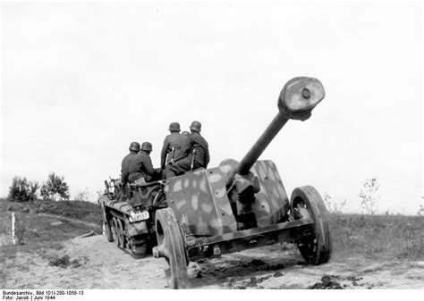 Photo German 75 Cm Pak 40 Anti Tank Gun Being Towed By Sdkfz 10
