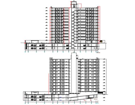 High Rise Building Section Plan Detail Dwg File Cadbull