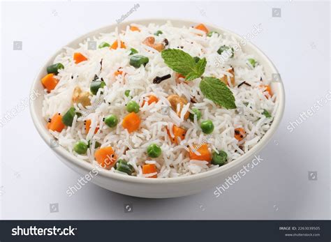 Vegetable Pulao Cooked Basmati Rice Indian Stock Photo 2263039505