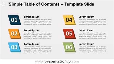 Table Of Contents Powerpoint Templates Pslides Bank Home Com