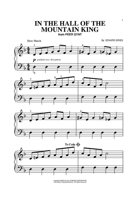 In The Hall Of The Mountain King Sheet Music By Edvard Grieg For Big