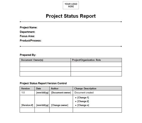 Project Status Report Template Project Status Report Template Haven
