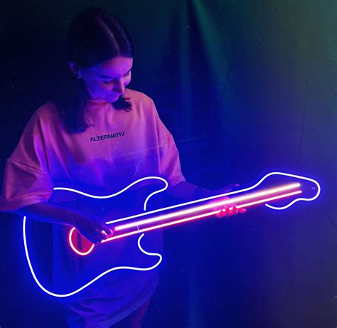 Guitar Led Neon Sign Music Wall Decor For Home Music Studio Etsy