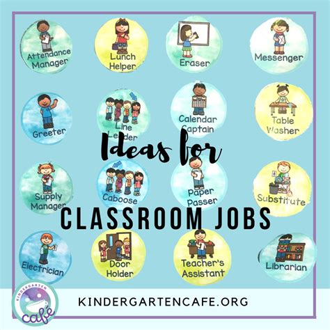 Ideas For Classroom Jobs And Why They Are Important Kindergarten Cafe