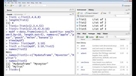 Operations On Lists In R Programming Language Youtube