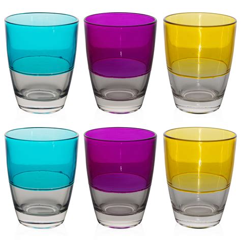 Multi Colored 3 6 Or 12 Tumbler Water Cocktail Juice Drinking Glasses Cups 11oz Ebay