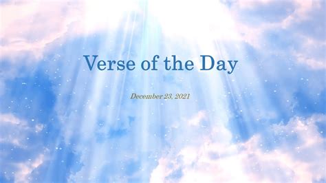 Bible Verse Of The Day December 23 2021 Youtube