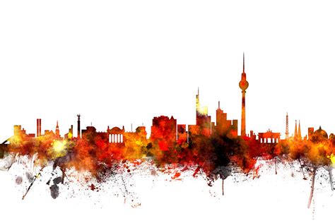 Berlin Germany Skyline Digital Art By Michael Tompsett Fine Art America