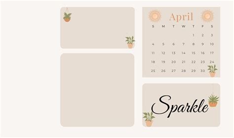April 2021 Desktop Wallpaper Color Beige In 2021 Calendar