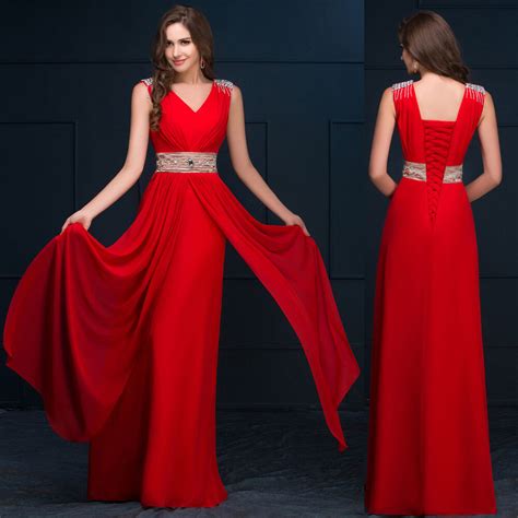 Sl801 desinger wedding dress bridal gown half sleeve long train backless flower wedding gowns dress bridal ball gown plus size. RED Womens Masquerade Long Bridesmaid Evening Dress ...